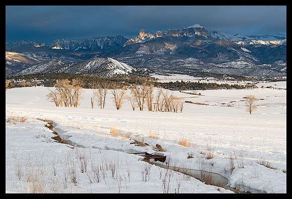 Chimney Peak & Courthouse Mountain in winter