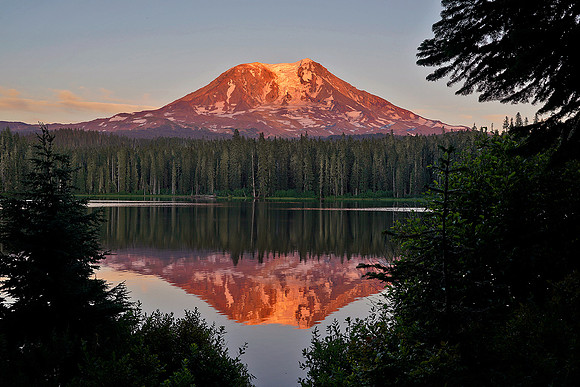 Takhlakh Lake sunset with Mount Adams 3