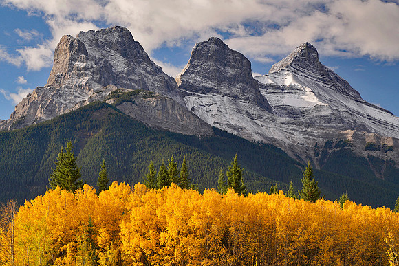 Canada, Three Sisters with fall colors