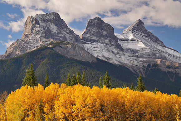 Three Sisters with fall colors